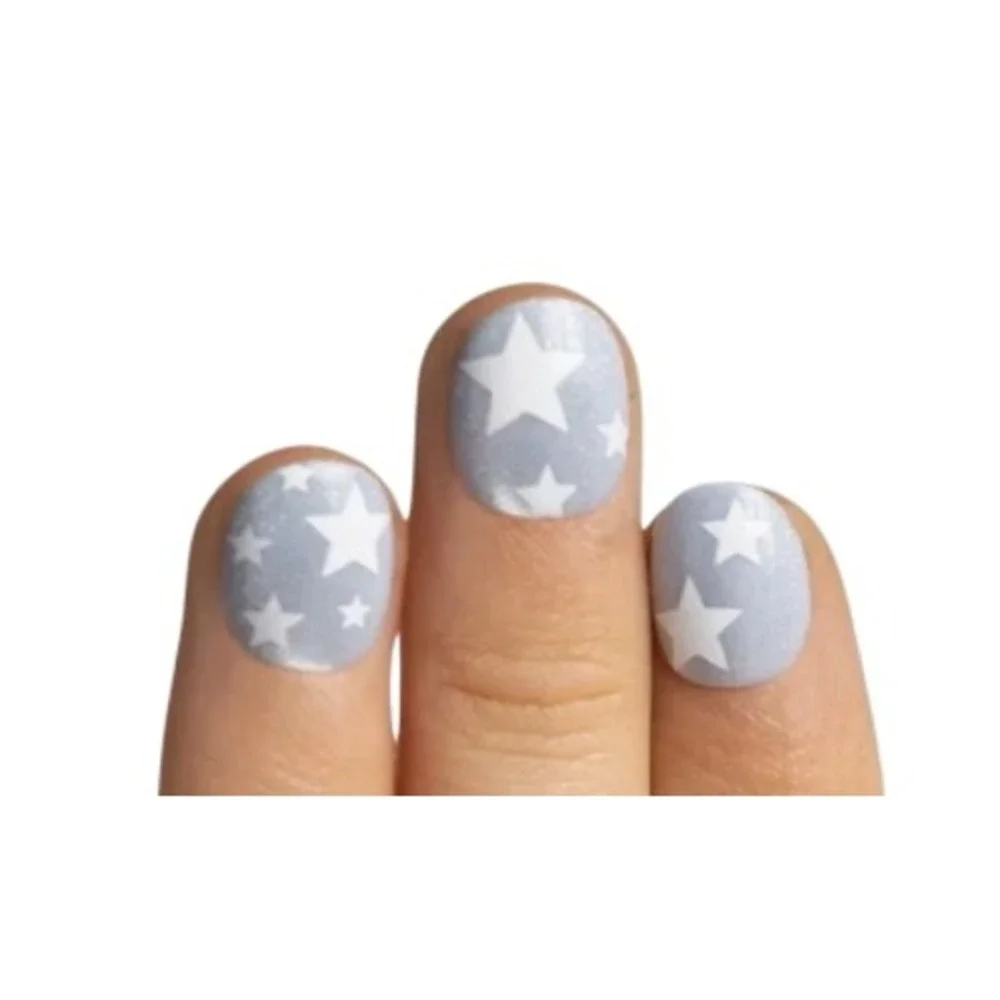 Olive & June Pressies Blue Jean Super Star Round Short Press On Nails Kids XS/S
